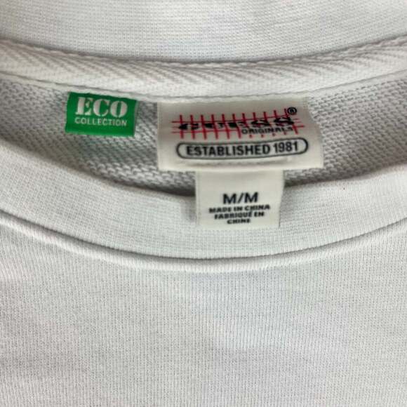 GUESS Originals Eco Mens Medium Earth Day White Crewneck Sweatshirt - Picture 4 of 10